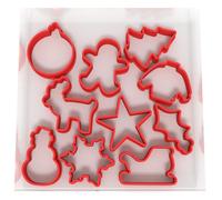 Just Cutters MINI 3CM Christmas Shape Cutters | Set of 10 MINI/Small Plastic Cutter for Baking, Fondant, Clay, Pastry, Icing, Jewellery (3CM)
