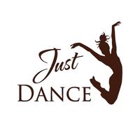 Just Dance Girl Dancing Studio Dancer Silhouette Lettering Decals 34x42.8cm Self Adhesive Coffee