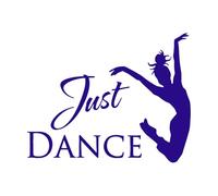 Just Dance Girl Dancing Studio Dancer Silhouette Lettering Decals 51x64.2cm Do not Damage The Wall Surface DarkBlue