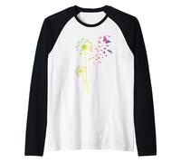 Just Dandelion Dandelion Blossom Breathe Rainbow Flower Raglan Baseball Tee