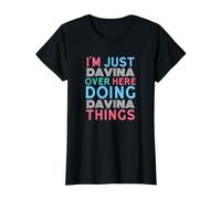 Just Davina Here Doing Davina Things First Name Value Graphic T-Shirt, Women, Black, L