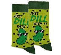 Just Dill With It: Pickle Socks for Women - Funny & Crazy Design, Pink, 7 UK