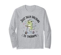 Just Dilly Dallying to Therapy Frog EMDR Coping Skills Long Sleeve T-Shirt