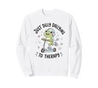 Just Dilly Dallying to Therapy Frog EMDR Coping Skills Sweatshirt