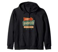 Just Divorced - New Life Ahead Funny Retro Sign Zip Hoodie