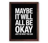 Just Do What You Can Typography Framed Wall Art Print A1 (84.1×59.4cm) Walnut, Wall Decor for Living Room, Bedroom, Office & Home, Ready to Hang, Art Gift