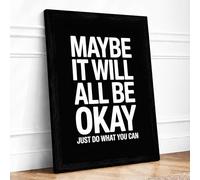 Just Do What You Can Typography Framed Wall Art Print A2 (59.4×42cm) Black, Wall Decor for Living Room, Bedroom, Office & Home, Ready to Hang, Art Gift