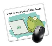 Just Doing My Silly Little Tasks Rectangular Mouse Pad, Funny Frog Mouse Pads for Desk, Office Work Gifts for Coworker Colleagues, New Job Gifts for Intern, Frog Lover Gifts