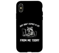 Just don't expect a lot from me today funny Raccoon work Case for iPhone X/XS
