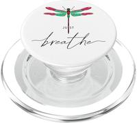 Just Dragonfly Motif Summer Breathe Inspiration Saying PopSockets PopGrip for MagSafe