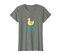 Just Ducky: Cute Yellow Rubber Duck Bathtime Fun T-Shirt, Women, Olive Heather, X-Small