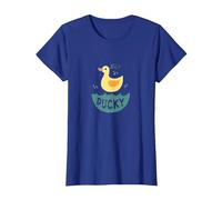 Just Ducky: Cute Yellow Rubber Duck Bathtime Fun T-Shirt, Women, Royal Blue, X-Large