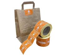 Just Eat Takeaway Bag Sticky Labels 80x100mm - 1000pcs/2 Rolls Labels Stickers Durable Sticky Food Bag Label, Self Adhesive Paper for Delivery Bags, Label Sticker Pack for Food Bags by Price Stickers