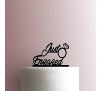 Just Engaged Acrylic Cake Topper 3mm Thick Premium Laser Cut Cake Decoration for Birthday, Wedding, Baby Shower & Party Cakes Durable Reusable