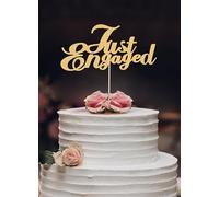 Just Engaged Cake Topper - Just Engaged Cake Topper for Engagement Party Decorations,We're Engaged Cake Toppers Golden Sign