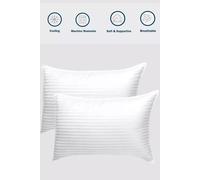 Just Essentials 2 Pack Hotel Quality Pillows Plump Extra Filled in White Just Essentials White