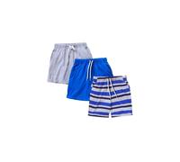 Just Essentials Boy's 3 Pack Plain Printed Shorts in Royal | Size: 5-6 Years Just Essentials Royal 5-6 Years
