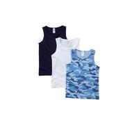 Just Essentials Boy's 3 Pack Vest Tops in Blue | Size: 3-4 Years Just Essentials Blue 3-4 Years