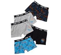 Just Essentials Boys Back To School 5 Pack Trunks Boxers Football Gaming UK Seller - 11/12 Years - Gaming Print