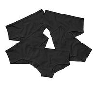 Just Essentials Girls 5 Pack Cotton Plain Hipster Briefs Pants Knickers Back to School UK Seller - Black - 5/6 Years