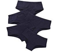 Just Essentials Girls 5 Pack Cotton Plain Hipster Briefs Pants Knickers Back to School UK Seller - Navy - 5/6 Years