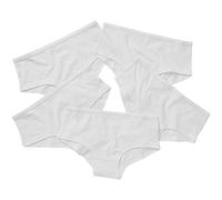 Just Essentials Girls 5 Pack Cotton Plain Hipster Briefs Pants Knickers Back to School UK Seller - White - 9/10 Years