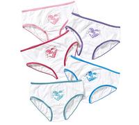 Just Essentials Girls 5 Pack Cotton Plain Print Briefs Pants Knickers Back To School UK Seller - Unicorns - 8/9 Years