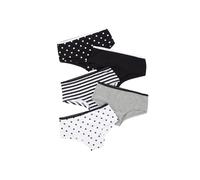 Just Essentials Girl's 5 Pack Printed Hipster Briefs in Black | Size: 7-8 Years Just Essentials Black 7-8 Years