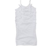 Just Essentials Girls Back to School 3 or 5 Pack Cotton Cami Tops Vests Plain Printed - White - 5/6 Years