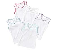 Just Essentials Girls Back to School 3 or 5 Pack Cotton Vests UK Seller - White 5 Pack - 9/10 Years