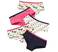 Just Essentials Girls Back To School 5 Pack Cotton Star Print Hipster Briefs UK Seller - Heart-Spot - 7/8 Years
