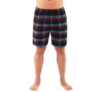 Just Essentials Mens Check Pyjama Sleep Shorts Pyjama Sets Separates UK Seller - Black/Orange Flannel Shorts - X-Large