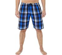 Just Essentials Mens Check Pyjama Sleep Shorts Pyjama Sets Separates UK Seller - Black/Royal Lightweight Shorts - XX-Large