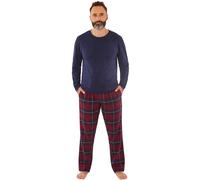Just Essentials Men's Flannel Check Long Pyjama Set in Navy | Size: 2XL Just Essentials Navy 2XL