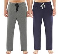 Just Essentials Mens Jersey Long Pyjama Sleep Shorts Trousers Bottoms UK Seller - Navy/Charcoal Medium
