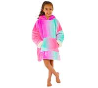 Just Essentials Neon Ombre Print Oversized Sherpa Fleece Hooded Blanket Wearable Throw in Bright Pink Just Essentials Bright Pink One Size