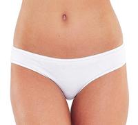 Just Essentials Women's Ladies Multipack 4 Bikini Mini Briefs Cotton Plain Colours UK Seller - White - Size 14