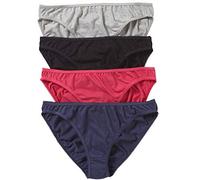 Just Essentials Women's Ladies Multipack of 4 Hi-Leg Briefs Cotton Plain Colours UK Seller - Dark Multi Pack - Size 14