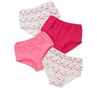 Just Essentials Women's Ladies Multipack of 4 High Waist Full Briefs Cotton Floral UK Seller - Coral/Pink - Size 26