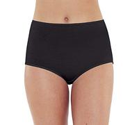 Just Essentials Women's Ladies Multipack of 4 or 10 High Waist Full Briefs Cotton Plain Colours UK Seller - Black 4 Pack - Size 24