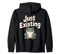 Just Existing Cute Frog Zip Hoodie
