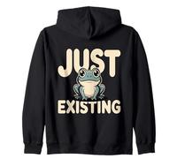 Just Existing Cute Frog Zip Hoodie