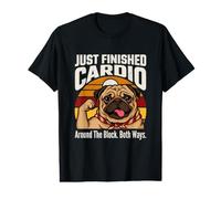 Just Finished Cardio Pug Around The Block Both Ways Value Graphic T-Shirt