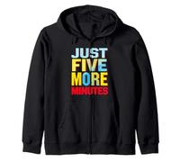 JUST FIVE MORE MINUTES Motivational Typography Zip Hoodie