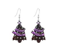 Just Follow Acrylic Printed Skull Christmas Tree Earrings Fun Novelty Gingerbread Man Dangle Earrings for Women Unique Xmas Party Jewelry, L, Acrylic, No Gemstone