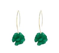 Just Follow Boho Multi-Colored Flower Cluster Embroidered Ball Earrings Statement Chic Floral Petal Dangle Drop Earrings for Women Vacation Party Jewelry, L, Acrylic, No Gemstone