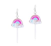 Just Follow Cloud Earrings for Women Rainbow Drop Weather lollipop Dangle Earrings Party, Resin, No Gemstone