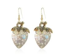 Just Follow Colorful Strawberry Earrings for Women Cute Sweet Resin Simulated Strawberry Drop Dangle Earring Fruit Jewelry, L, Resin, No Gemstone