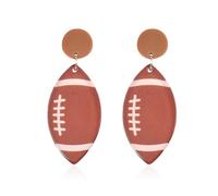 Just Follow Cool Punk Sports Rugby Drop Dangle Earrings Lightweight Rugby Statement Earring for Women Sport Lover Jewelry Gift, Acrylic, No Gemstone