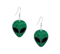 Just Follow Halloween Earrings UFO Aliens Fun Cute Cartoon Weird Acrylic Alien Dangle Earrings for Women, L, Acrylic, No Gemstone